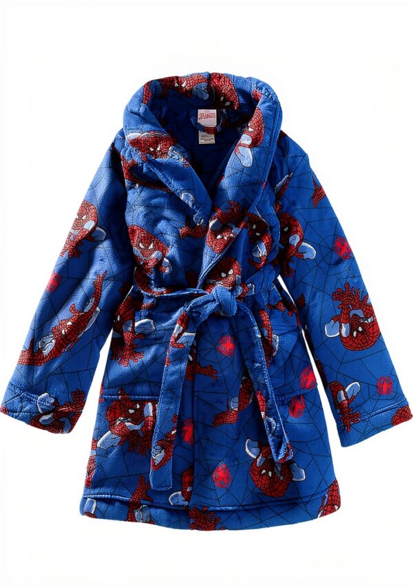 Spider-Man Bathrobe Boys Marvel Fleece Robe Size 4-10-0
