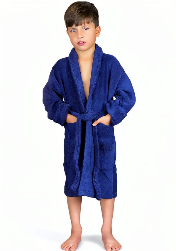 Skylinewears Kids Robe Soft Terry Cotton Shawl Collar