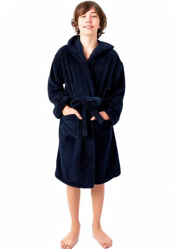Bare Cotton Boys Fleece Robe Shawl Collar Premium Comfort-0