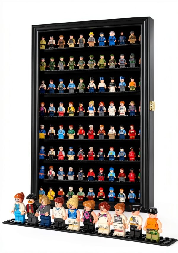 Display Gifts Minifigure Display Case Black Lockable Wall-0