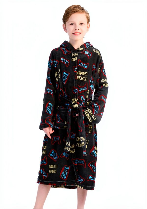 Boys Gaming Robe Soft Polyester Breathable Fun Print Sizes-5
