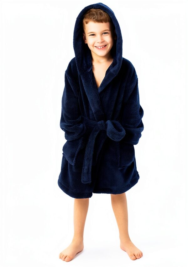 Bare Cotton Boys Fleece Robe Shawl Collar Premium Comfort-4