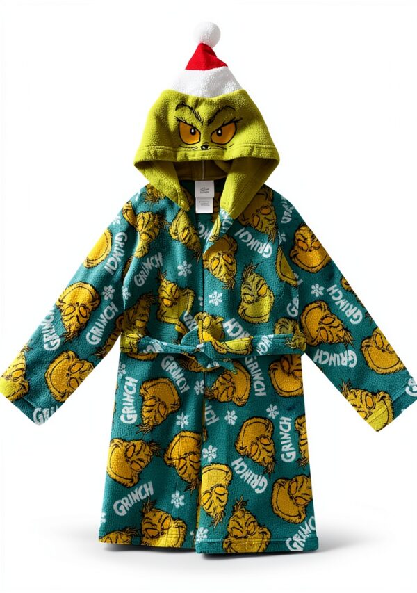Grinch Robe for Kids Official License Soft Fleece-1