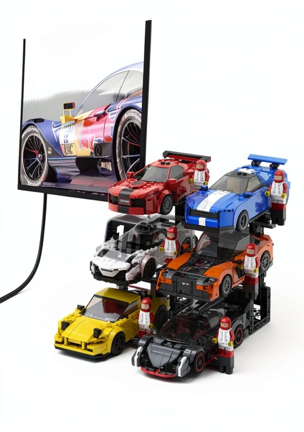 Mocellence Car Display Stand 6 Car Holder Lego Compatible-3