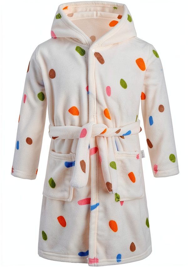 Baby Hooded Bathrobe Kids Flannel Pajamas Boys Girls