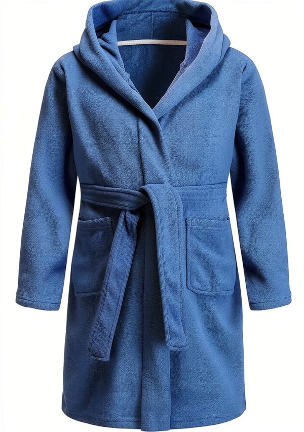 Kids Hooded Cotton Bathrobe Terry Robe Girls Boys Colors-0