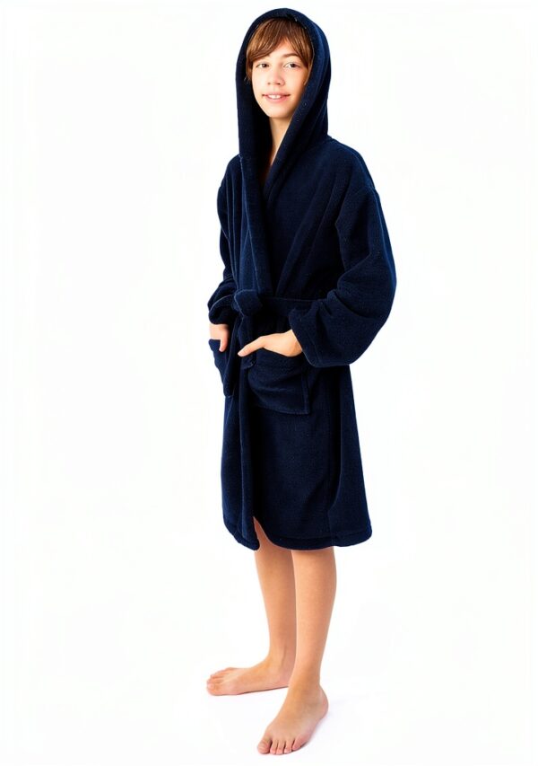 Bare Cotton Boys Fleece Robe Shawl Collar Premium Comfort-1
