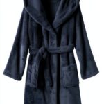 Lands End Boys Plush Fleece Hooded Bathrobe Cozy Robe-0