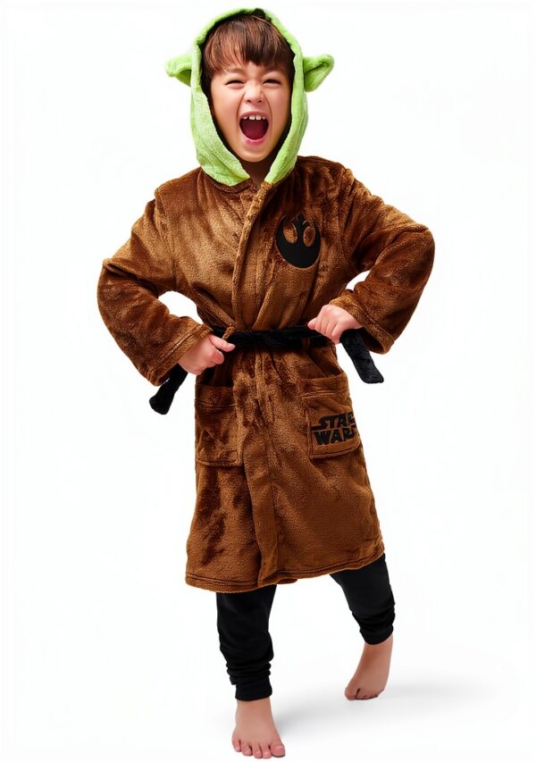 Star Wars Yoda Robe Boys Fleece Hooded Jedi Costume-1