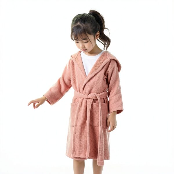 QYFHJGFR Kids Cotton Hooded Bathrobe Soft Terry Cloth-1