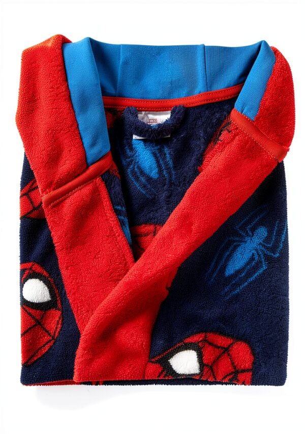 Marvel Hooded Bathrobe Boys Red All Over Print Polyester-3