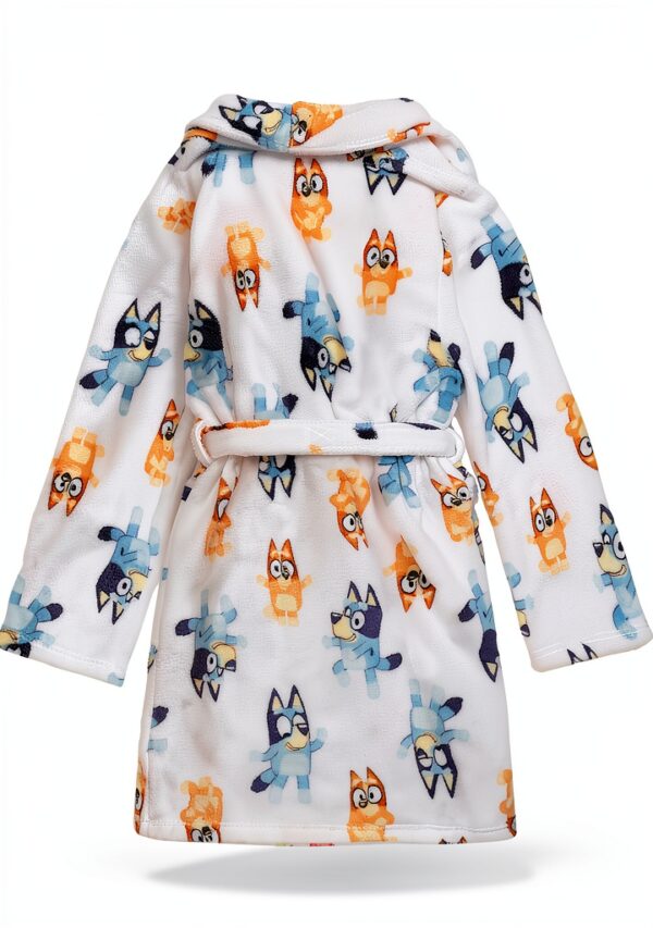 Bluey Boys Bathrobe Fleece Material Funny Bluey Design-3