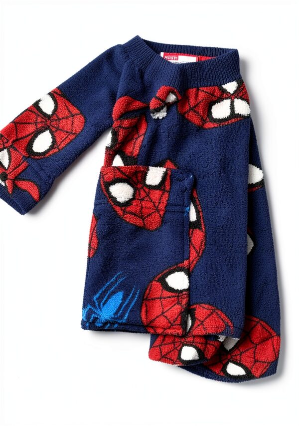 Marvel Hooded Bathrobe Boys Red All Over Print Polyester-6