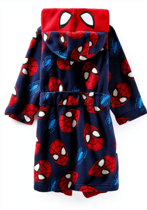 Marvel Hooded Bathrobe Boys Red All Over Print Polyester-2