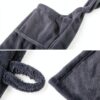 Boys Fleece Robe Soft Hooded Kids Bathrobe Grey Black Blue-3