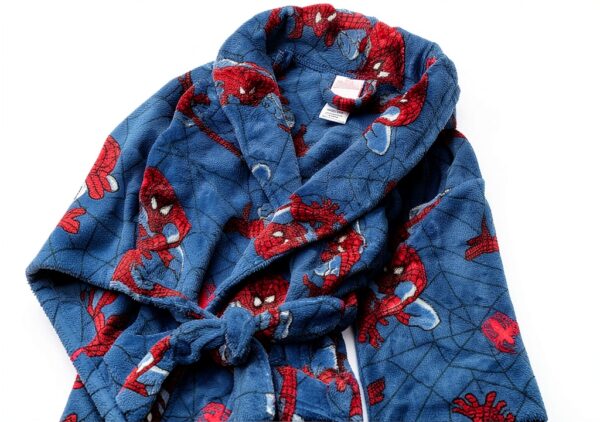 Spider-Man Bathrobe Boys Marvel Fleece Robe Size 4-10-1