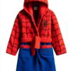 Spiderman Robe Boys Fleece Bathrobe Marvel Licensed-0