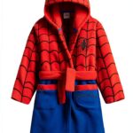 Spiderman Robe Boys Fleece Bathrobe Marvel Licensed-0