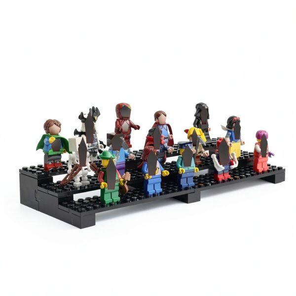 JMJ Minifigure Display Stand Organizer for Collectors Black-1