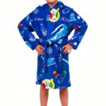 Intimo Polar Express Boys Fleece Robe Blue Cozy Hood-0