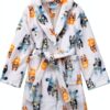 Bluey Boys Bathrobe Fleece Material Funny Bluey Design-0