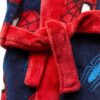 Marvel Hooded Bathrobe Boys Red All Over Print Polyester-5
