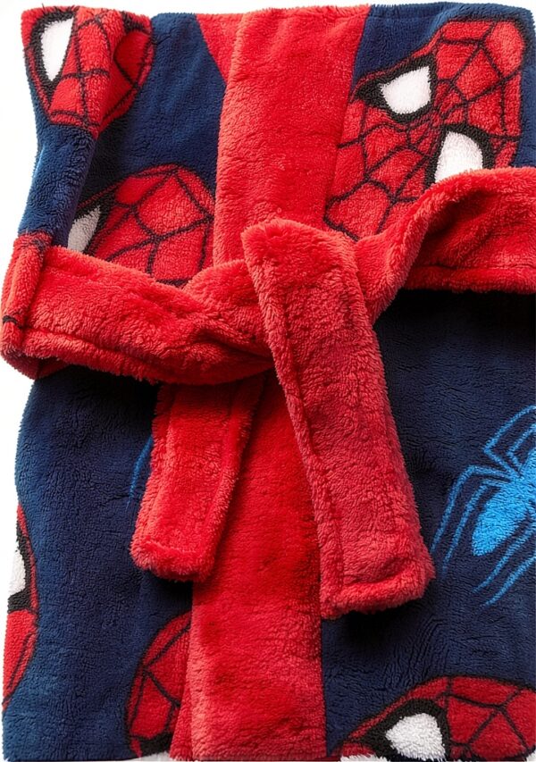 Marvel Hooded Bathrobe Boys Red All Over Print Polyester-5
