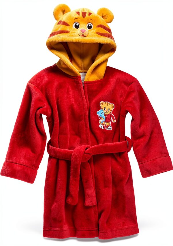 Daniel Tiger Fleece Bathrobe for Toddlers Soft Hooded Robe-0