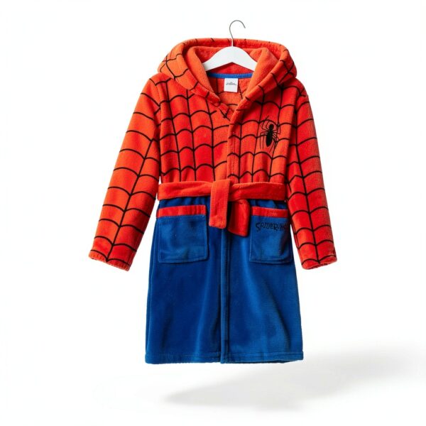 Spiderman Robe Boys Fleece Bathrobe Marvel Licensed-1