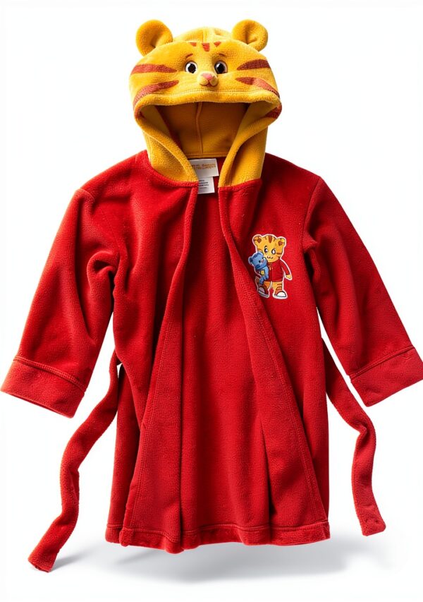 Daniel Tiger Fleece Bathrobe for Toddlers Soft Hooded Robe-6