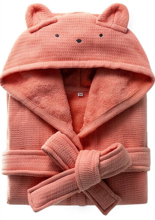 QYFHJGFR Kids Cotton Hooded Bathrobe Soft Terry Cloth-0