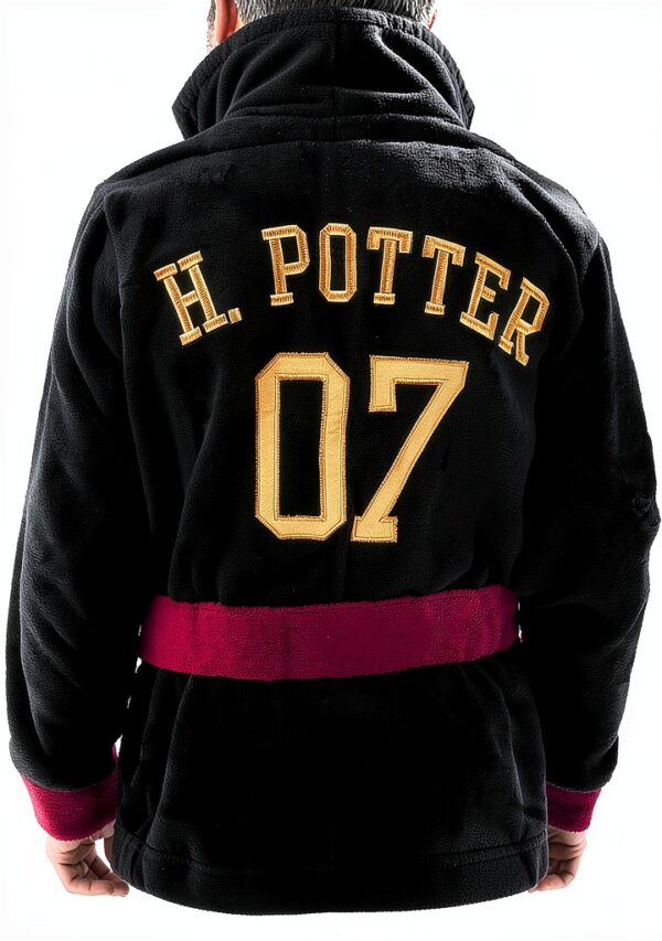 Harry Potter Boys Robe Gryffindor Fleece Bathrobe Black-4